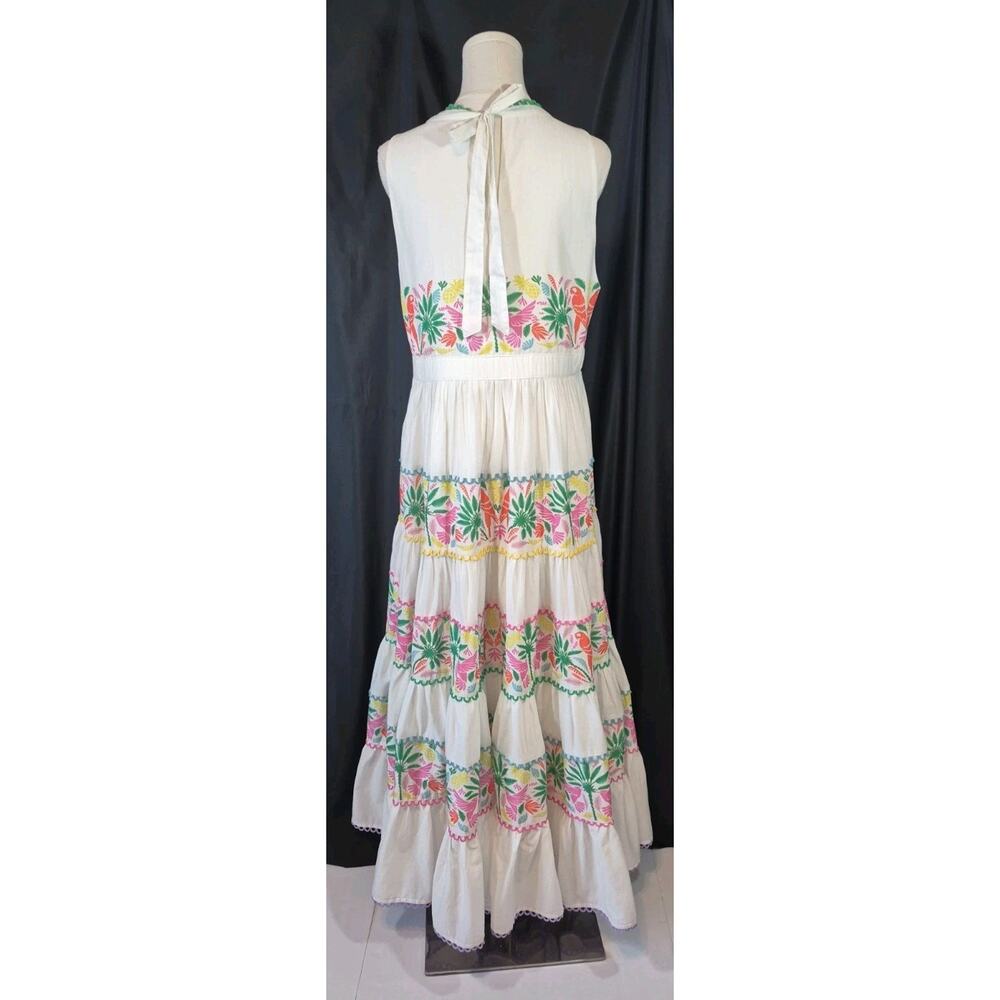 Boden Serena Green Pink Floral Tierd Cotton Maxi Dress US 12 - Picture 8 of 11